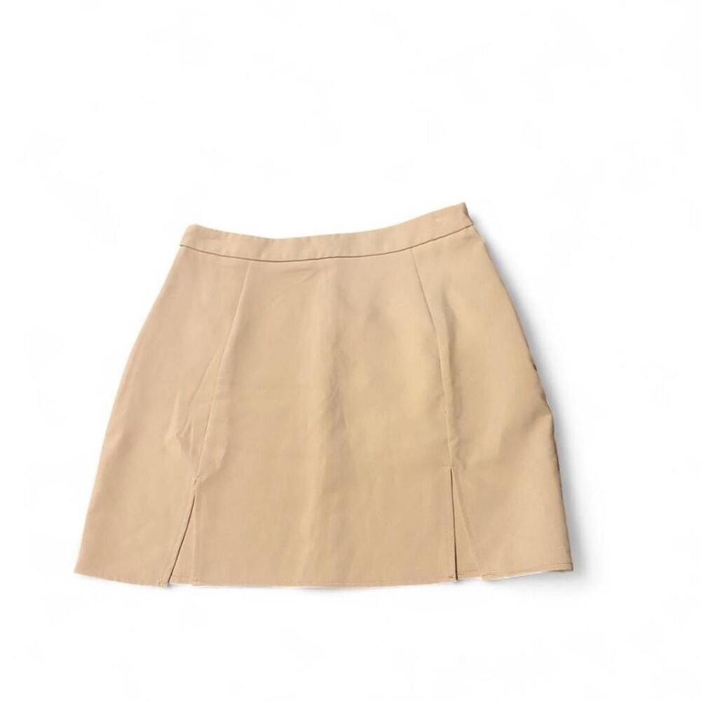 NWT Missguided beige mini skirt with double side slit Sz 8